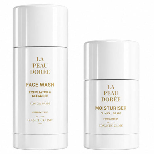 La Peau Doree Bundle Face Wash 1 bottle 100ml and Moisturiser 1 bottle 50ml formulated by British Cosmetic Clinic